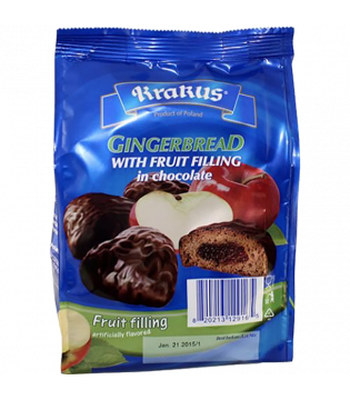 Krakus | Gingerbread | Fruit Filling | Apple| Covered in Chocolate