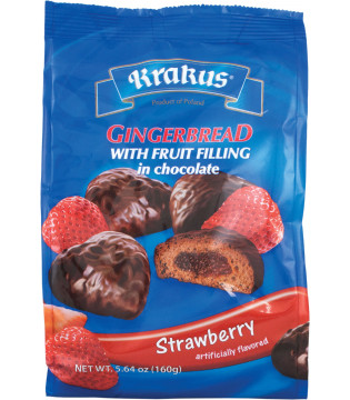 Krakus | Gingerbread | Fruit Filling | Strawberry | Covered in Chocolate 