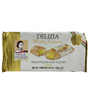 Delizia | Cream Filled Puff Pastry | Patisserie Rolls | All-Natural | Kosher 